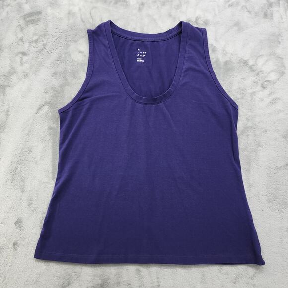 A New Day Top Womens L Purple Scoop Neck Sleeveless Slim Fit Tank Stretch Casual - Picture 1 of 8